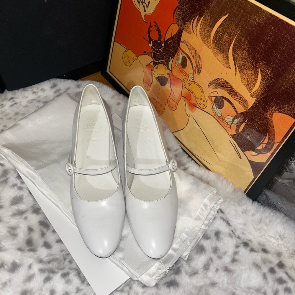 Mango White Mary Jane Heels